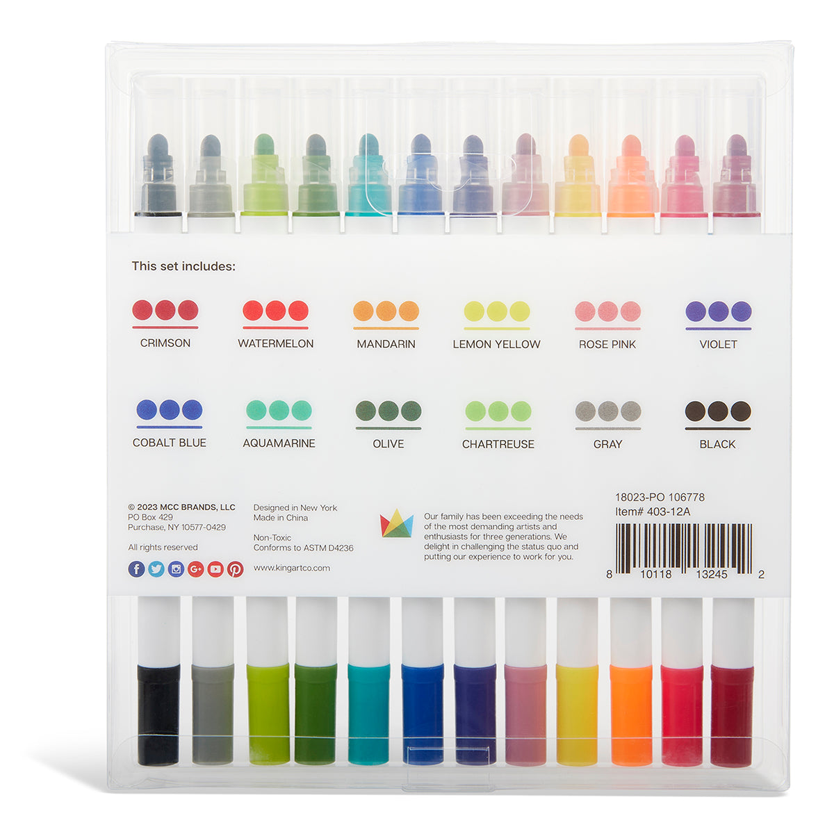12 Color Fine Line Drawing Pen Set - GDFK328 - IdeaStage Promotional  Products