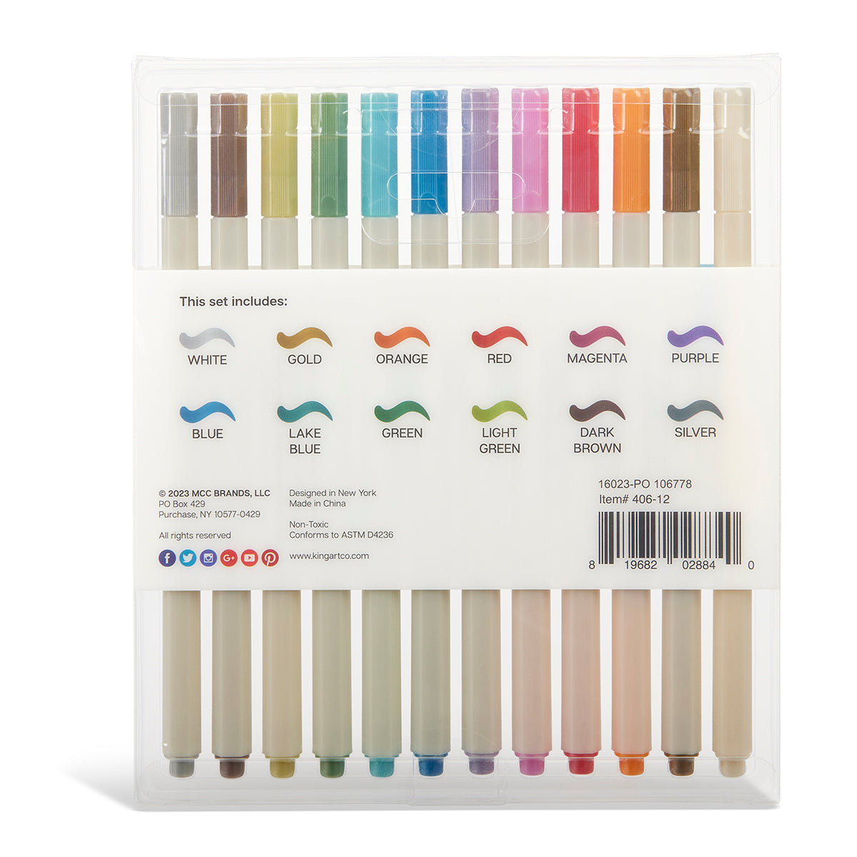 Doodle Dazzles Shimmer Marker Set 20 Piece Assorted Colors Writing Utensils