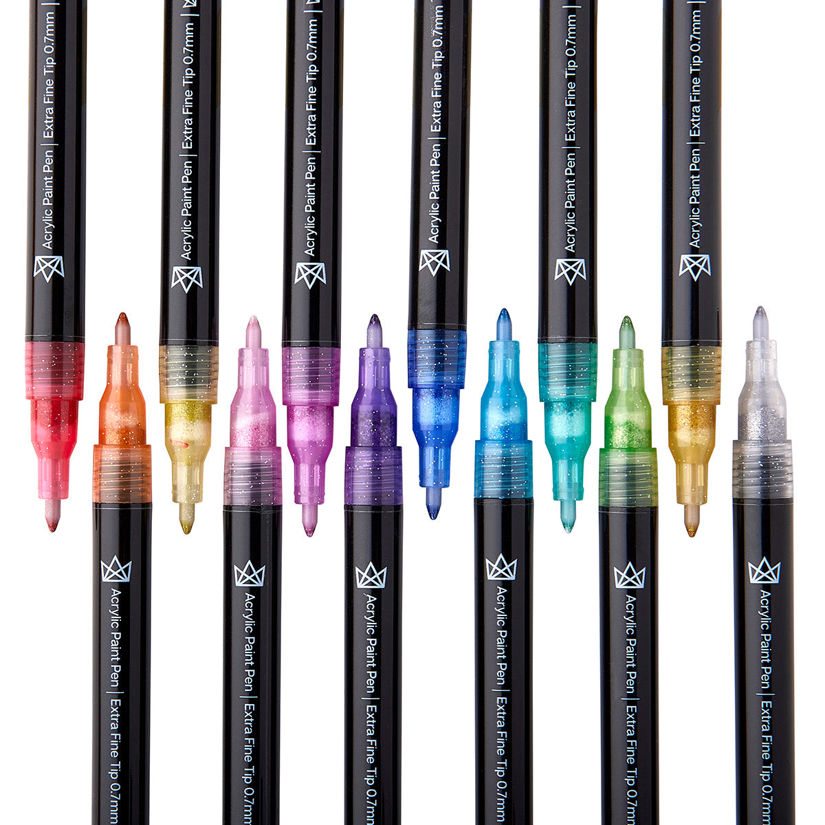 KINGART® PRO Acrylic Paint Pens, 2mm Medium Tip Size, Set of 12