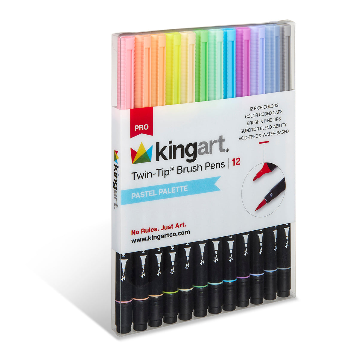Kingart Pro Double-Ended Art Alcohol Markers, 24 Portrait Palette Colors with Both Fine & Chisel Tips and Superior Blendability