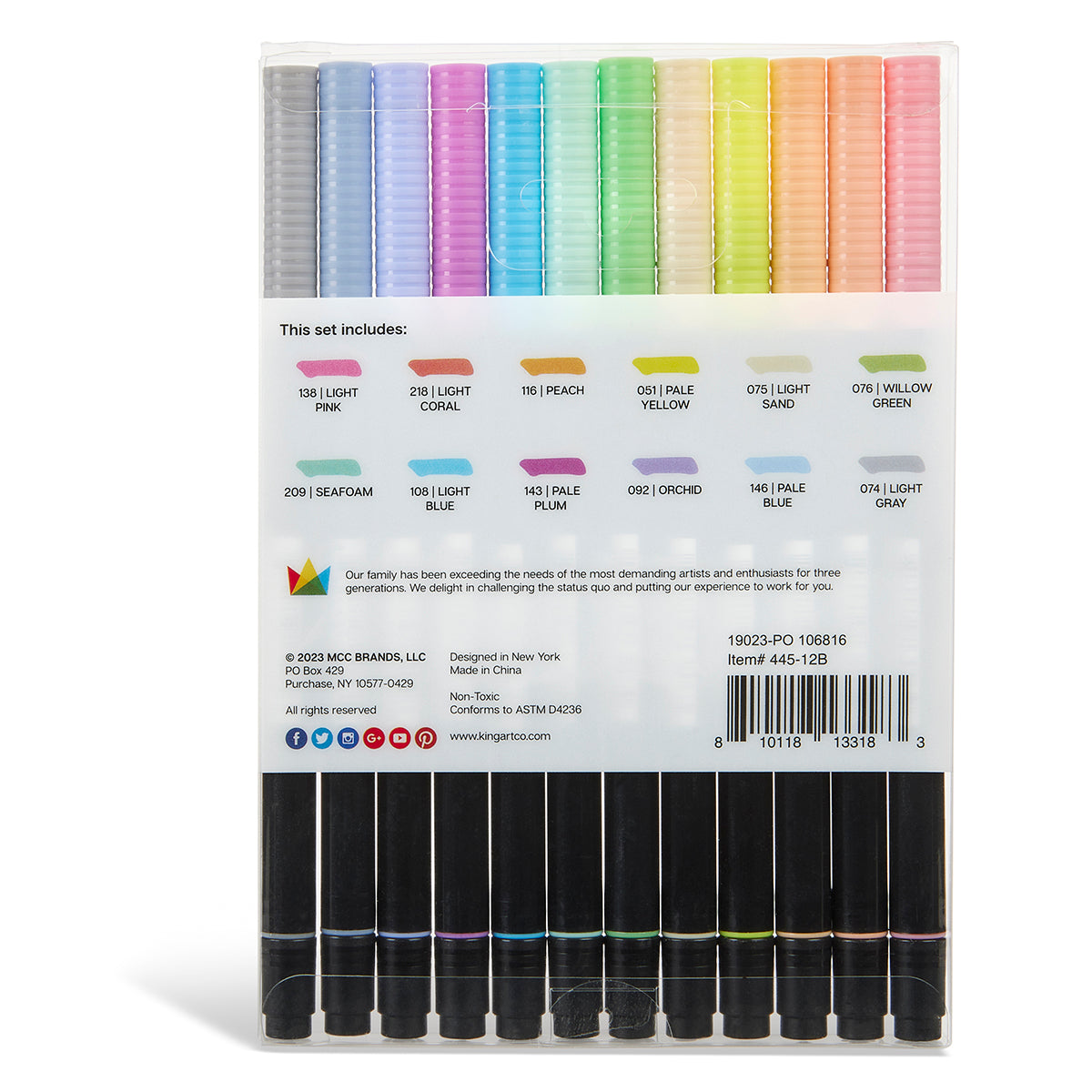 KINGART PRO Dual Twin-Tip Brush Pens, Set of 48 Unique & Vivid Colors, —  CHIMIYA