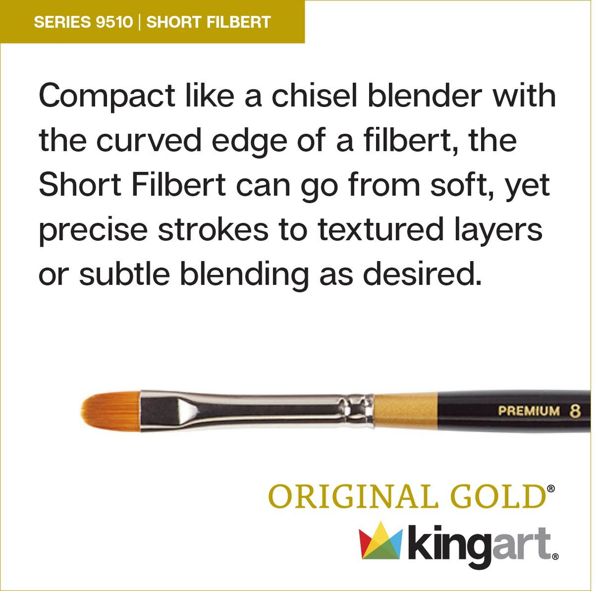 Kingart Finesse Kolinsky Sable Synthetic Blend Premium Watercolor Artist Brushes, Set of 12