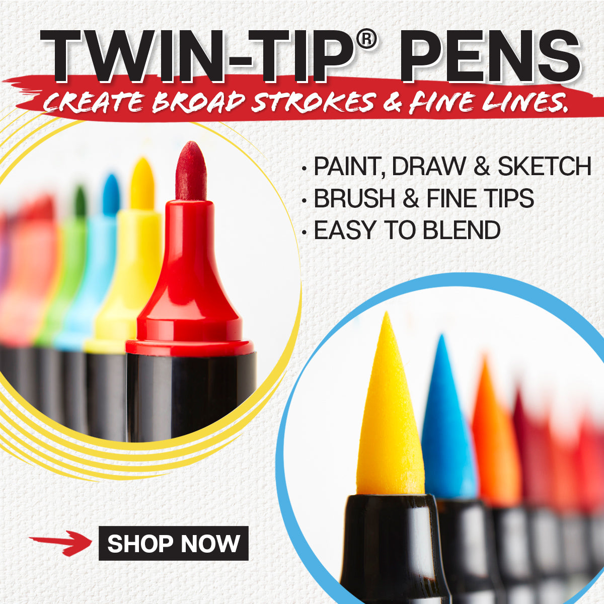 Brite Crown Drawing & Sketching Pens Set - 10 Fineliner Pens