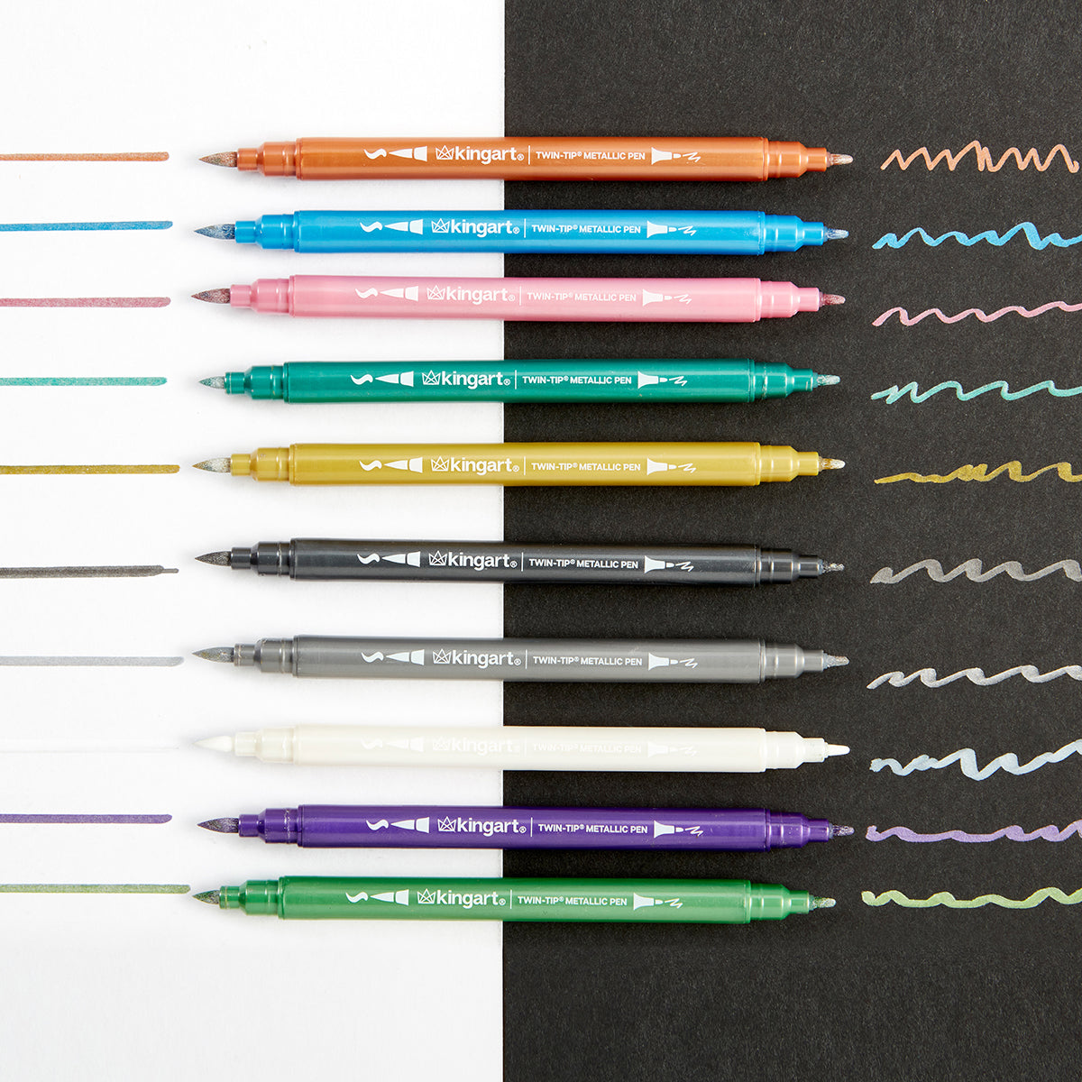 Metallic Calligraphy Brush Pen (Set of 10)