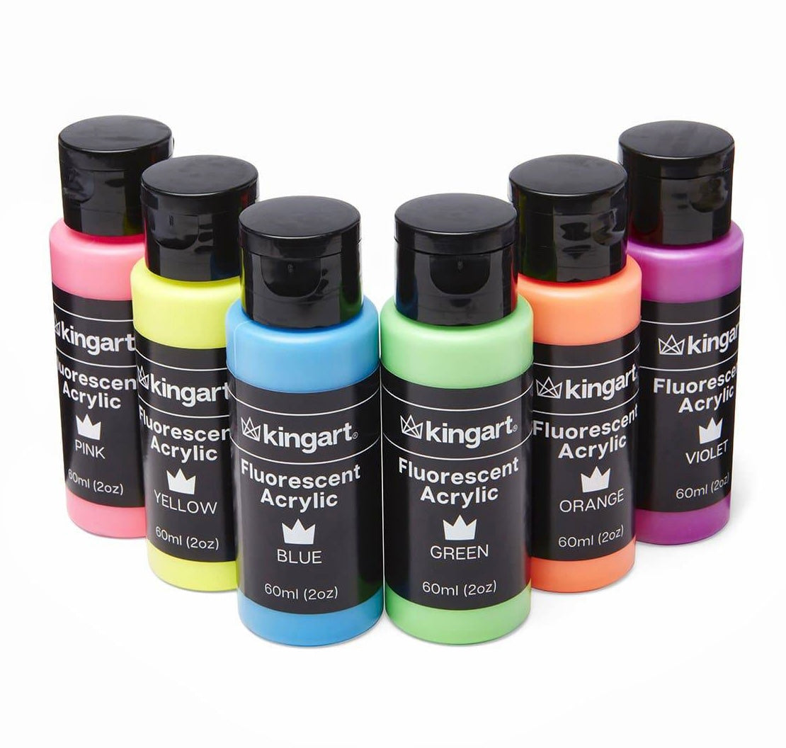 Nasco Acrylic Paint, 1/2 Gal, Set of 6 - Fluorescent Colors