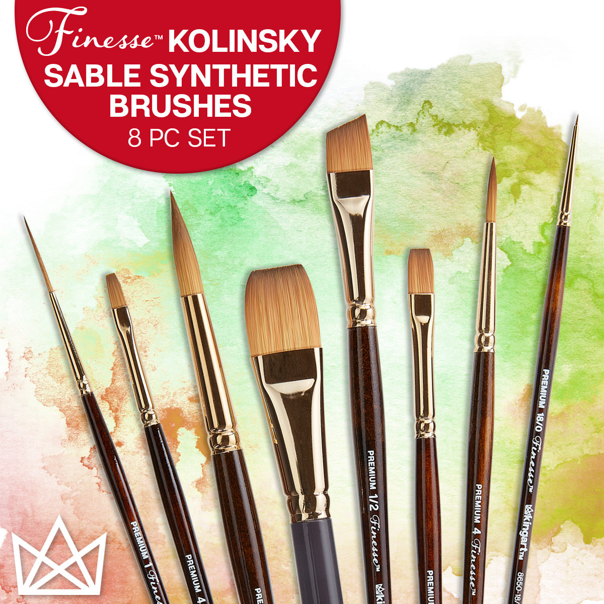 Sable Watercolor Brushes Professional, Fuumuui 8Pcs Kolinsky Sable Brush  Set Variety Shapes with Flat, Round Pointed, Cat's Tongue Oval Wash Perfect