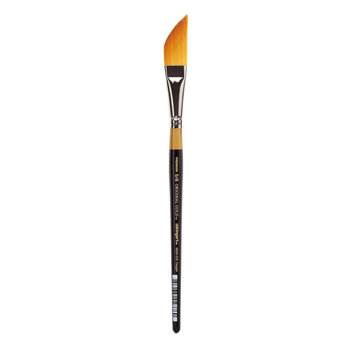 KINGART® Golden Nylon Brushes, Set of 12 in Travel Case