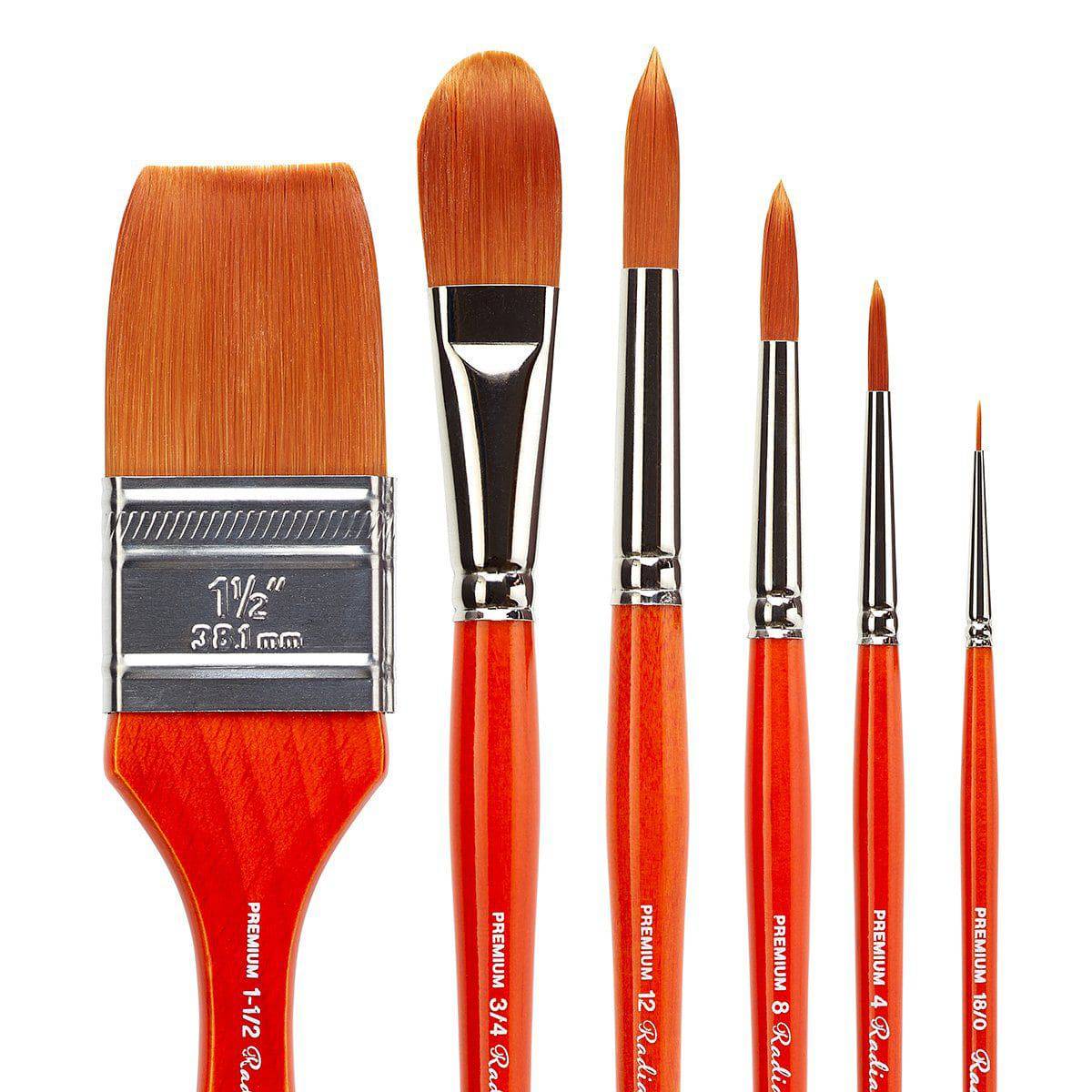KINGART® Radiant™ Series Premium Golden Synthetic Brushes for