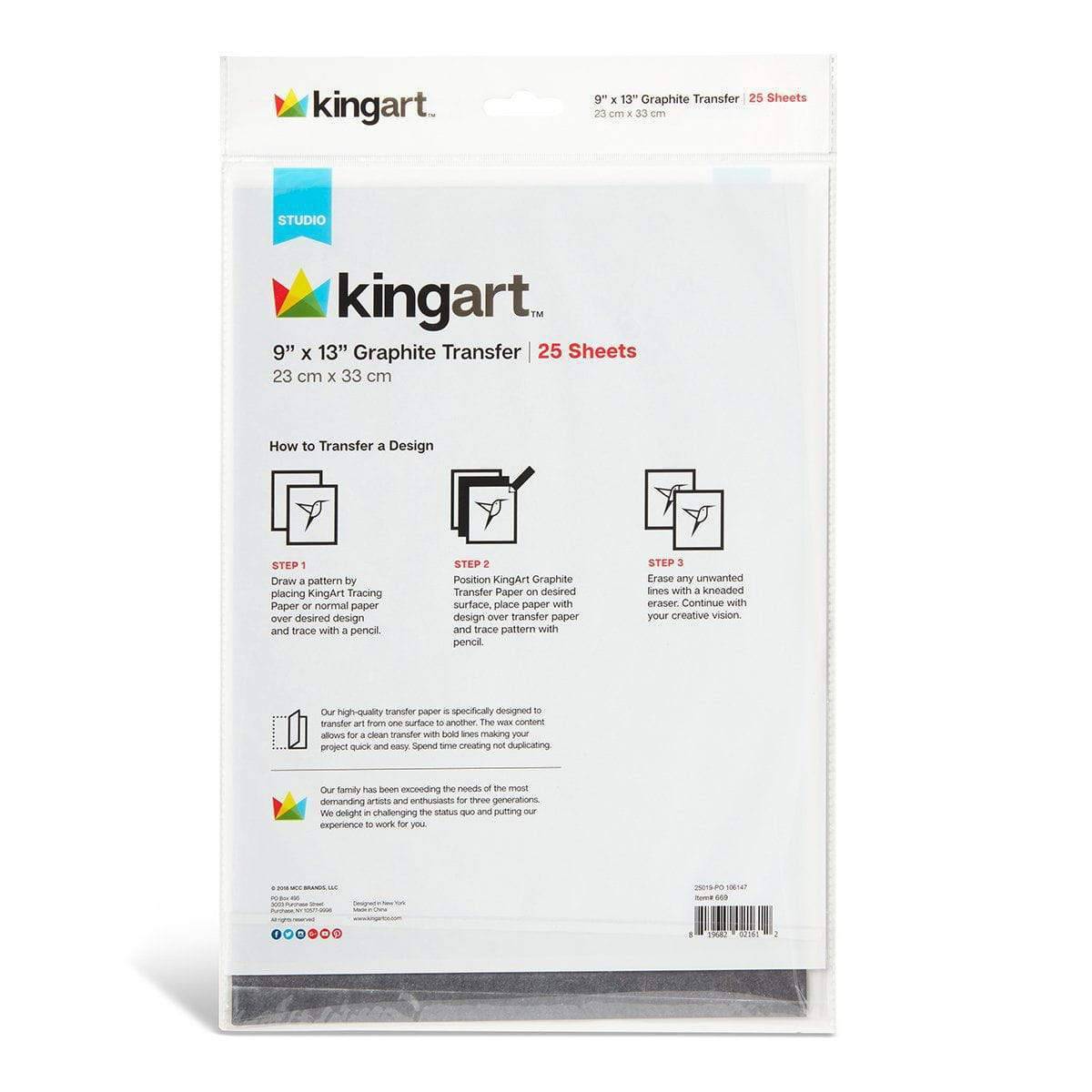 KINGART® Graphite Transfer Paper, 9