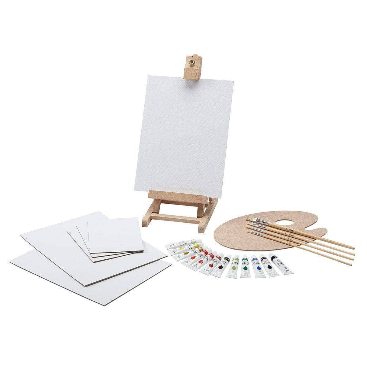  24 Set Mini Canvas Easel Set with Mini Watercolor