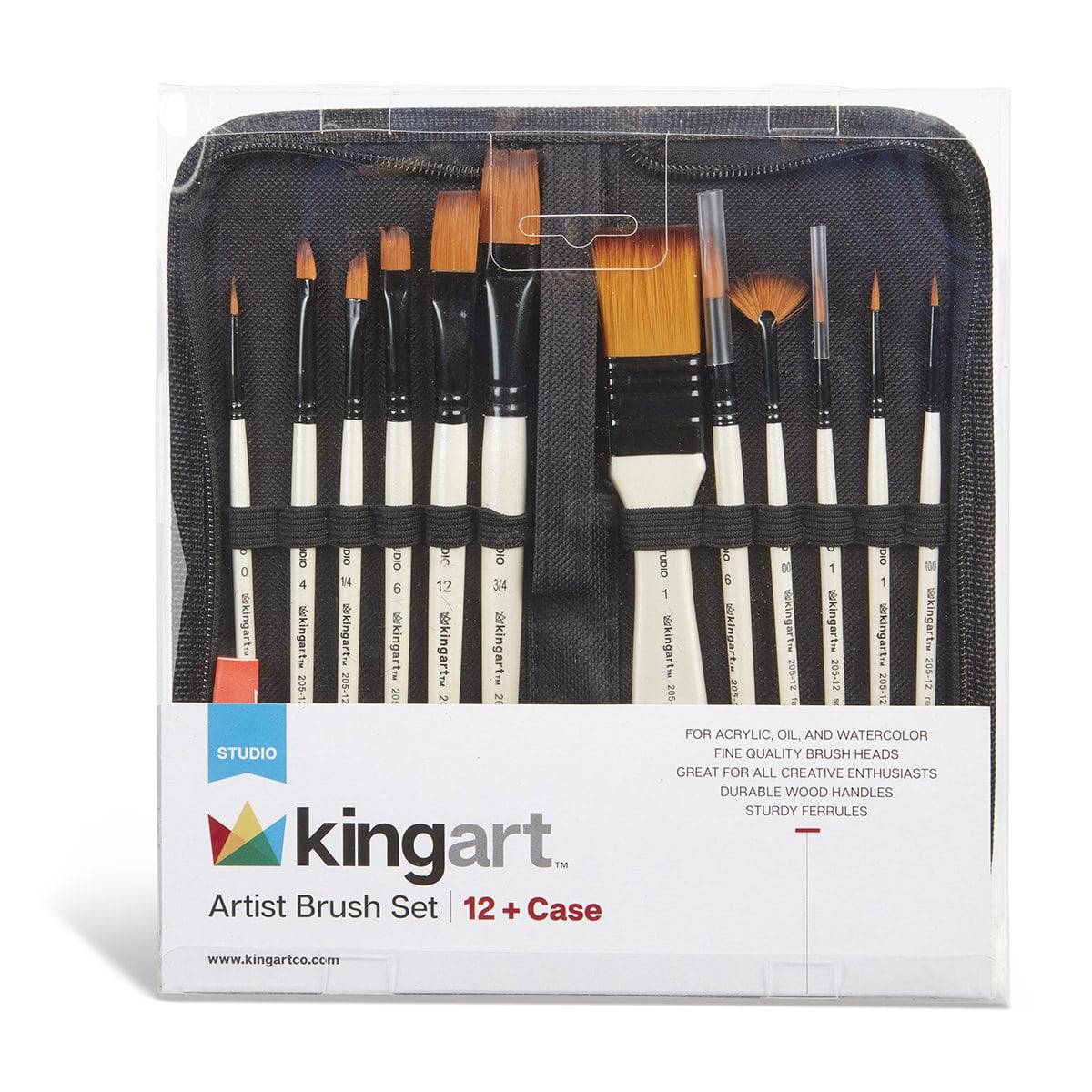 Art Advantage Brush Set Nylon With Holder 12pc