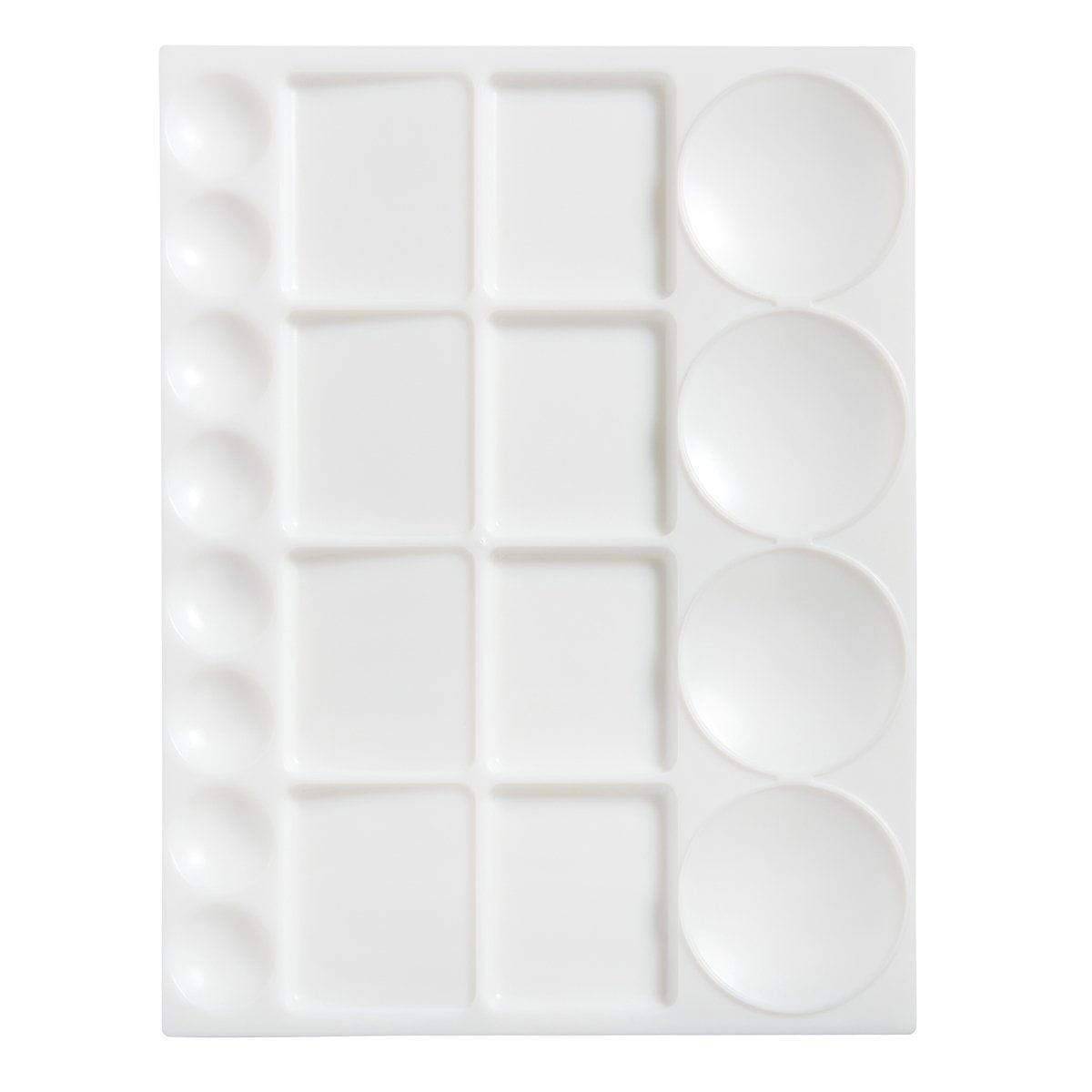 AOOKMIYA 50 Pack White Art Paint Tray Palette 6 Wells Rectangular Plas