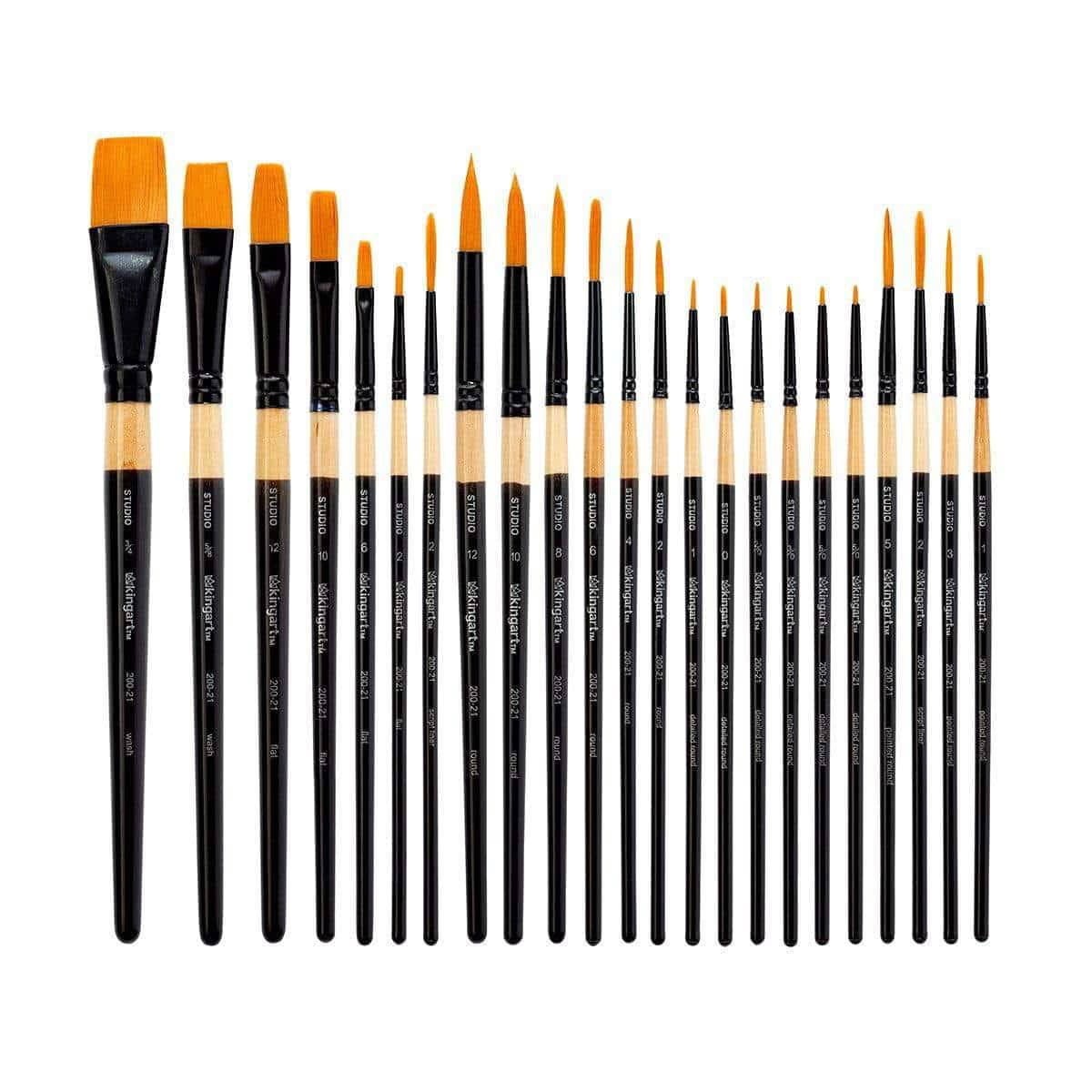 Kingart Paint Brush Set & Case 12/Pkg - Fine Art