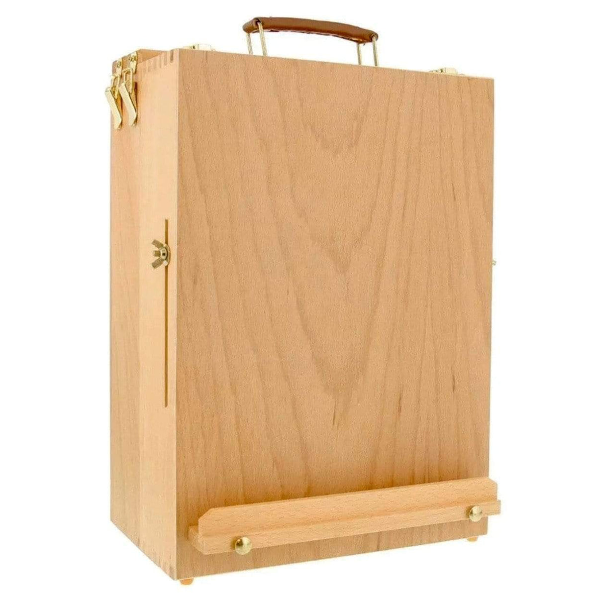 DEAYOU Wood Tabletop Easel Storage Box, Beechwood Portable Sketchbox for Painting, Wooden Desktop Adjustable Drawing Easel Case for Art Supplies, Pain