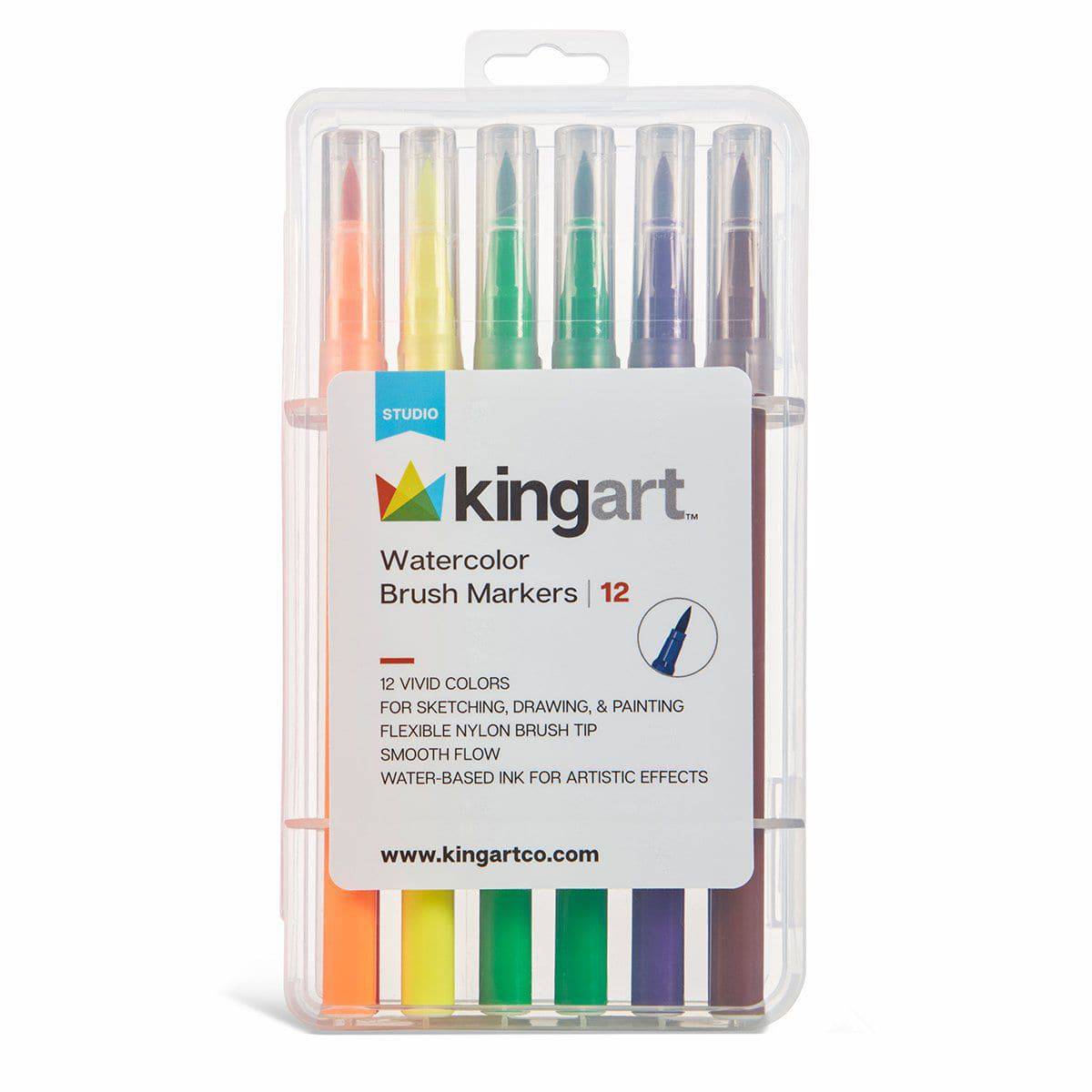 KINGART Watercolor Brush Markers 36 Piece 