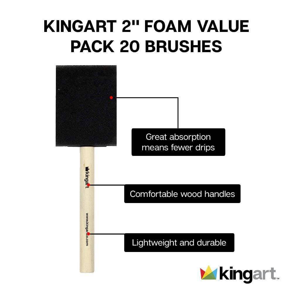 Kingart 2 Foam Brush Value Pack 20/Pkg