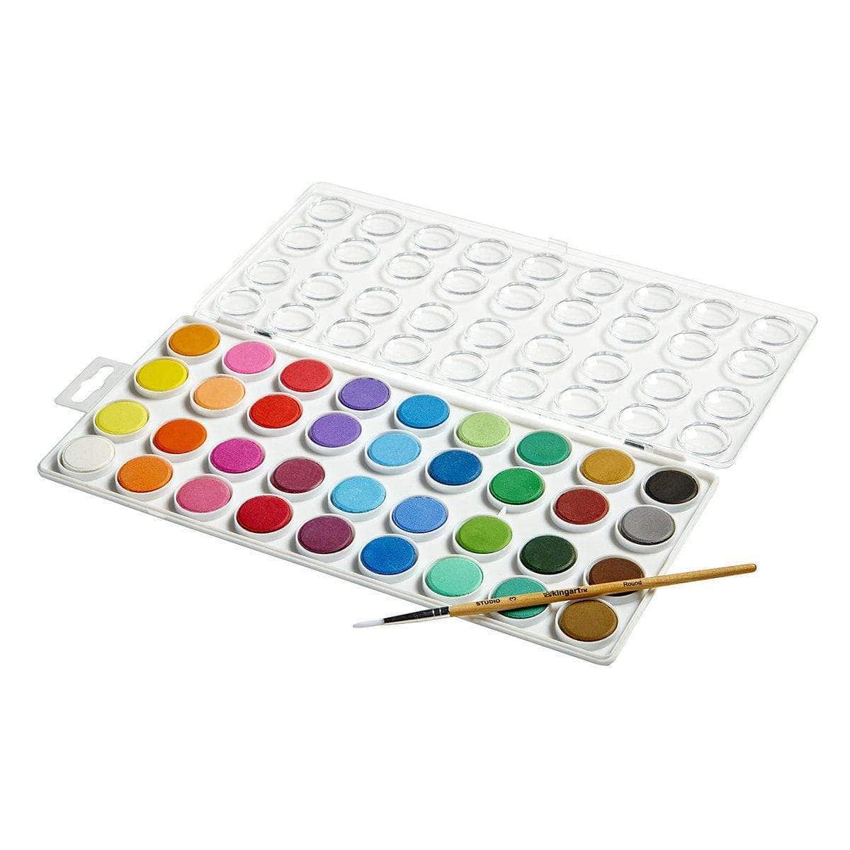 KINGART® Watercolor Pan Set, 36 Unique Colors & Paint Brush