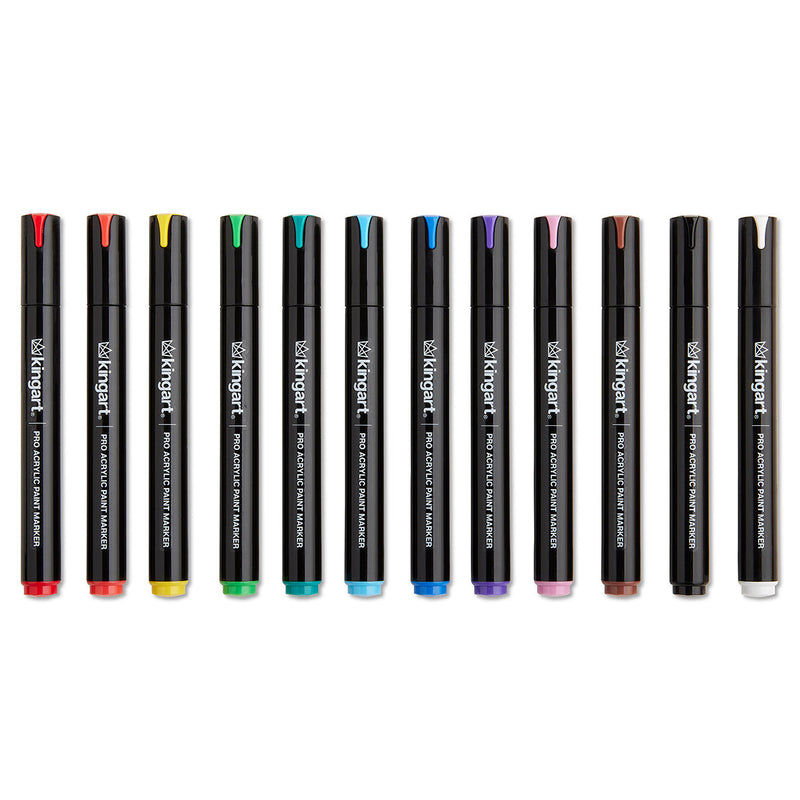 PRO Acrylic Paint Markers 12 Colors - Pro - KINGART®