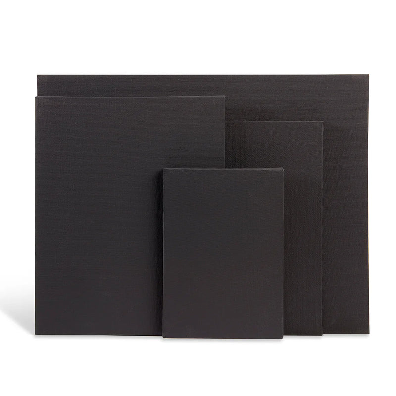 Black Canvas Panels 8 pc - STRETCHED CANVAS & PANEL BOARDS - KINGART