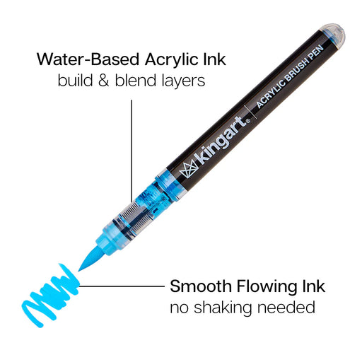 PRO Acrylic Paint Brush Pens -  Singles - Pro - KINGART