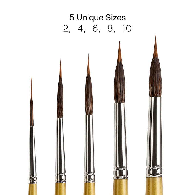 Original Gold® 9035 Round Needle Point Brushes - PREMIUM LINE BRUSHES - KINGART