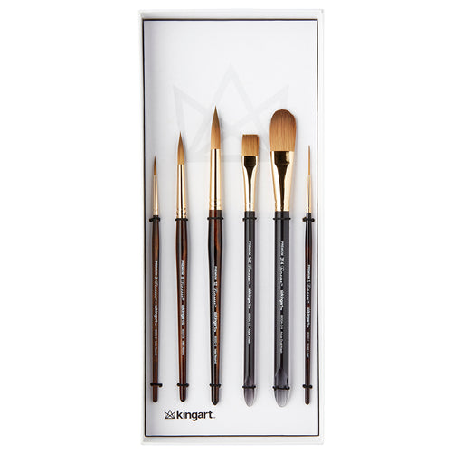 Finesse™ Gift Box Brush Set, 6 pc - Premium - KINGART®