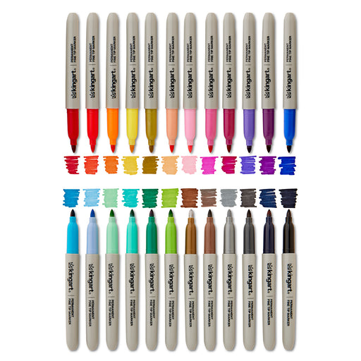 Permanent Fine Tip Markers 24 Colors - Studio - KINGART