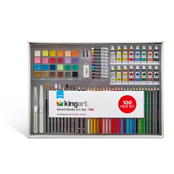 KINGART® Mixed Media Art Box, 100 pc. Set