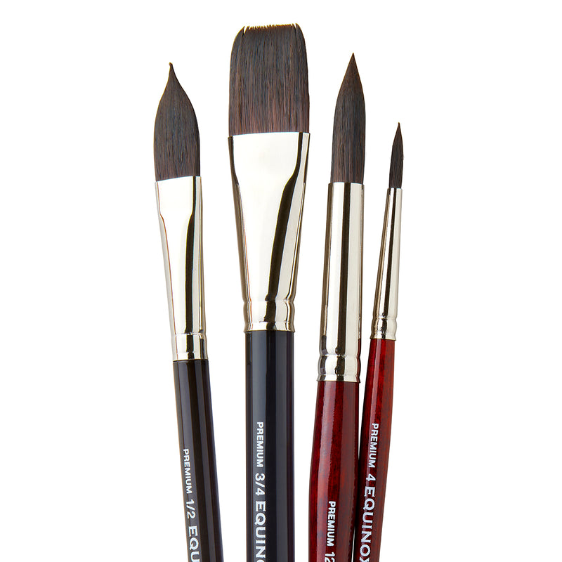 Equinox™ Watercolor Brushes 4 pc - Premium - KINGART