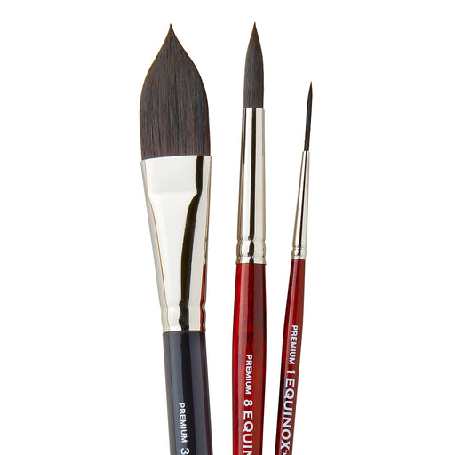 Equinox™ Watercolor Brushes 3 pc - Premium - KINGART