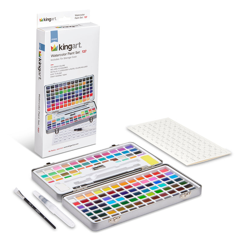 Watercolor Paint Set, 137 Pieces with Storage Case