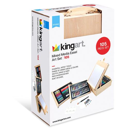 Mixed Media Easel Art Set 105 pc - ARTIST SETS - KINGART