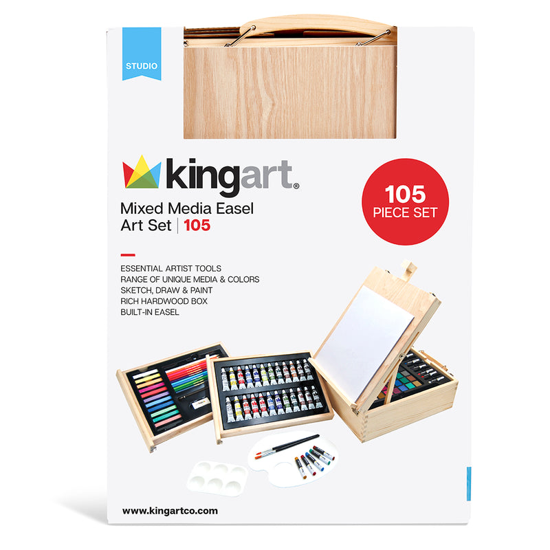 Mixed Media Easel Art Set 105 pc - ARTIST SETS - KINGART