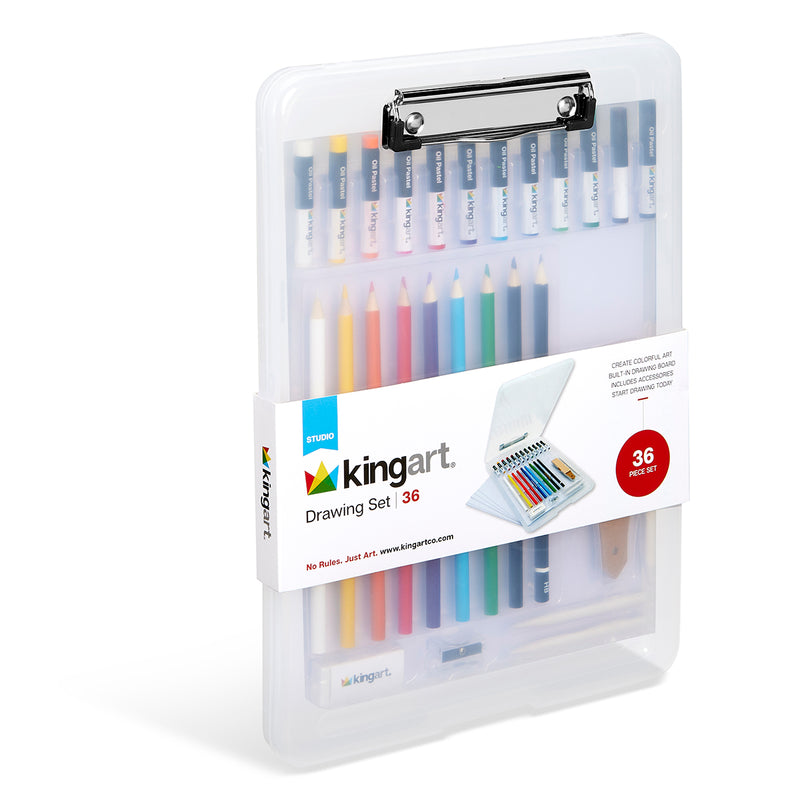 Drawing Set with Drawing Board Case, 36 pc - Studio - KINGART