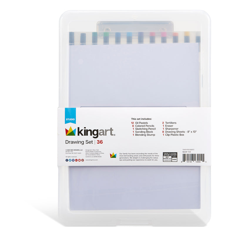 Drawing Set with Drawing Board Case, 36 pc - Studio - KINGART