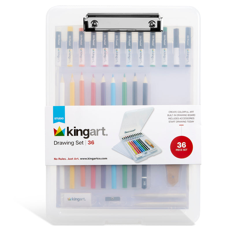 Drawing Set with Drawing Board Case, 36 pc - Studio - KINGART