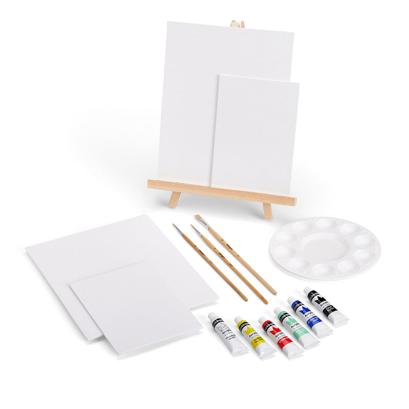 Acrylic Painting Set with Tabletop Easel, 15 pc - Studio - KINGART®