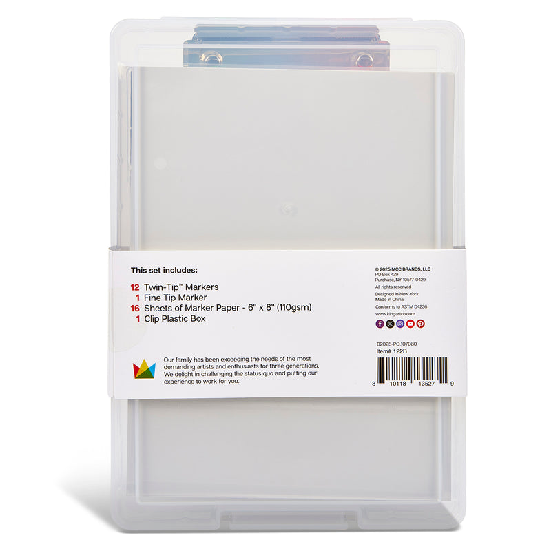 Marker Set with Drawing Board Case, 30 pc - Studio - KINGART