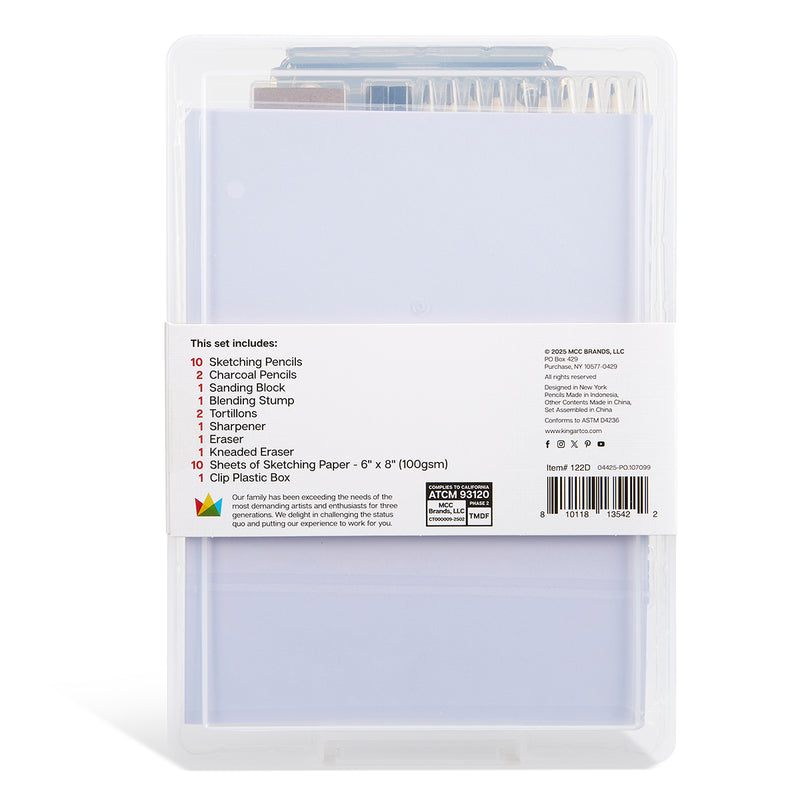 Sketching Set with Drawing Board Case, 30 pc - Studio - KINGART