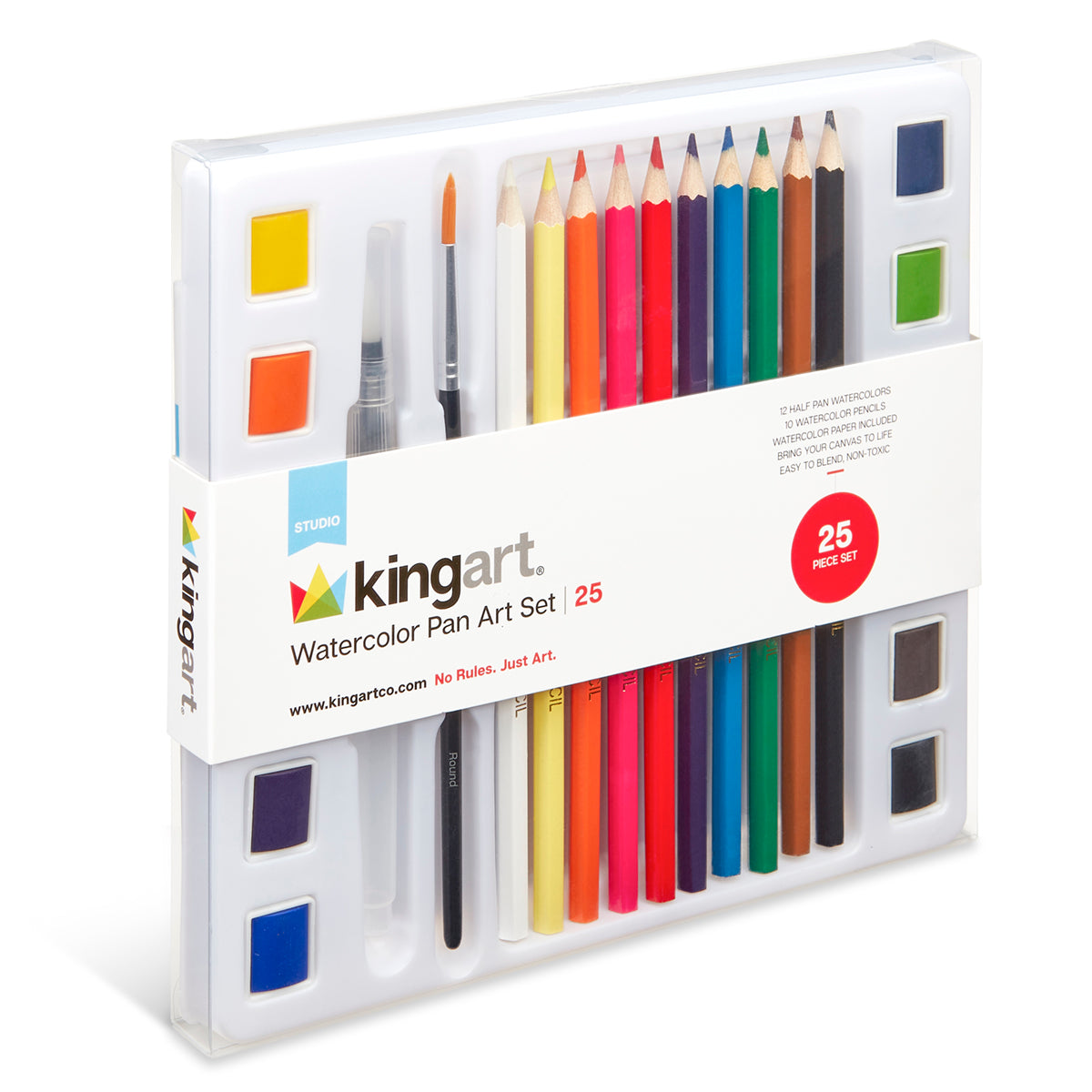 Kingart Studio Large Artist Tray Plastic Palette for Oil, Watercolor &  Acrylic, 20-Well, 13x10” 