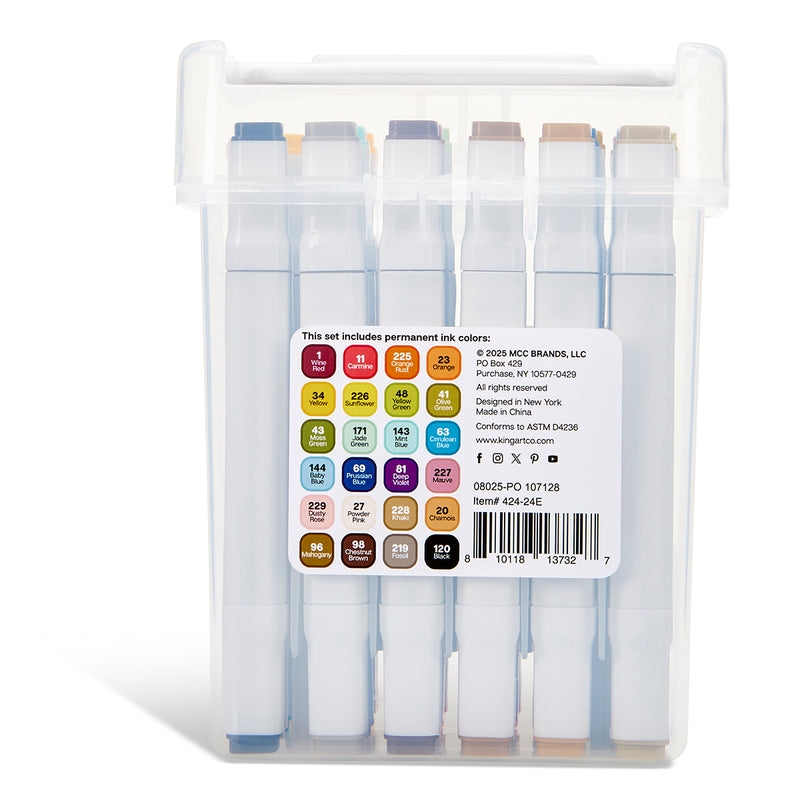 Double-Ended Alcohol Markers 24 Vintage Colors