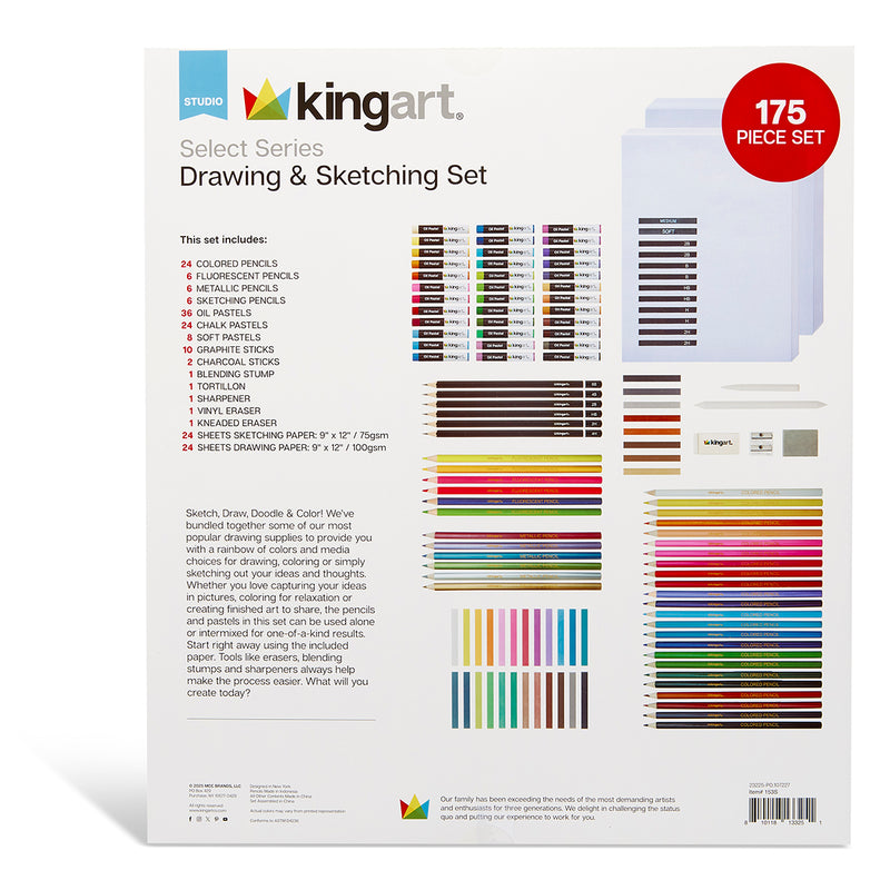 Drawing & Sketching Set – 175 Pieces - ARTIST SETS - KINGART