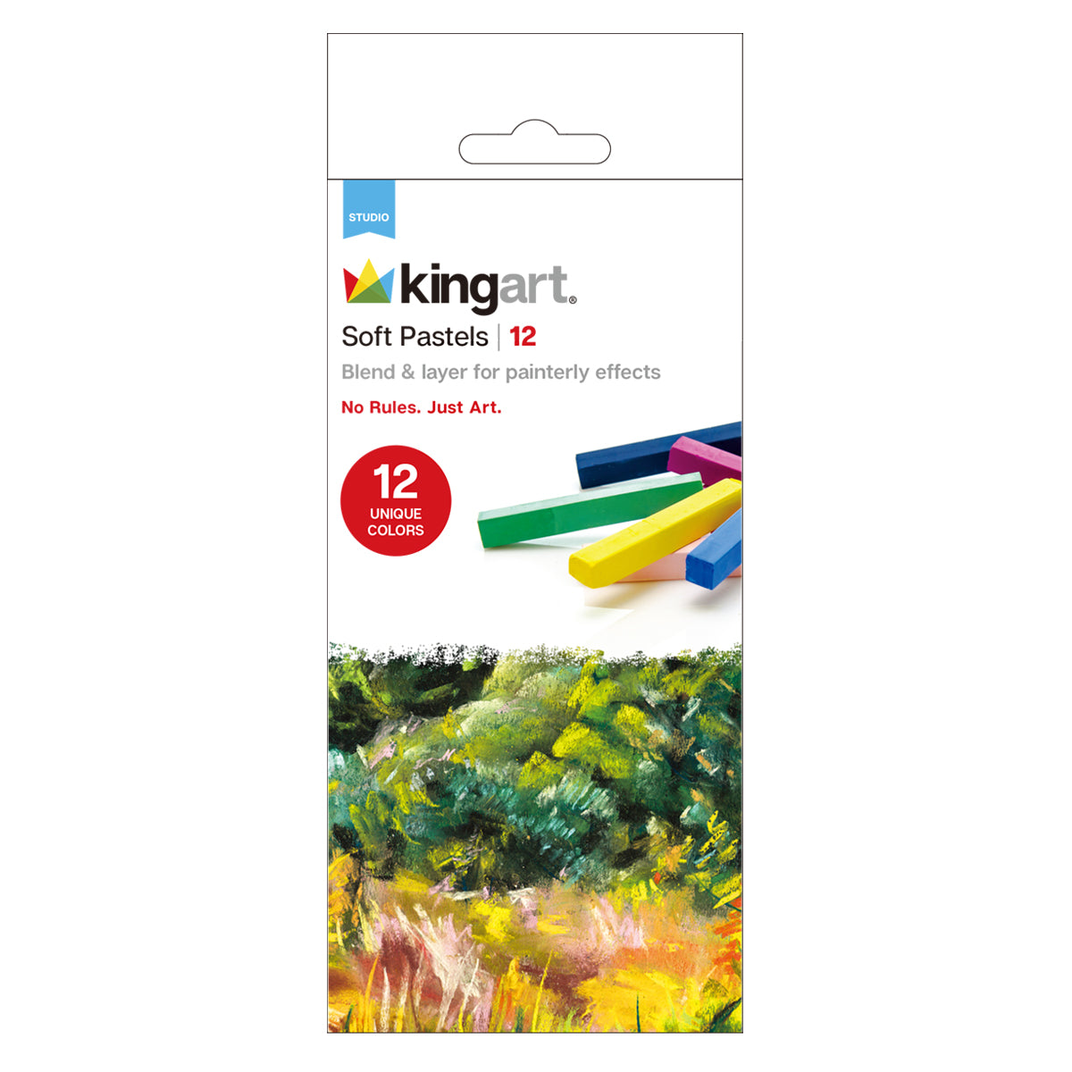 KINGRT 12 PC. SOFT PASTELS HALF STICK SET KINGART