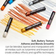 Oil Pastels 12 Metallic Colors - DRAWING & SKETCHING SUPPLIES - KINGART