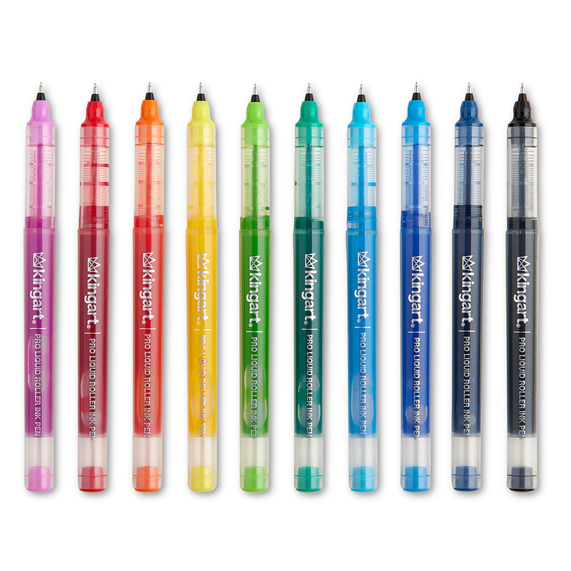 PRO Liquid Roller Ink Pens, 10 Colors - Pro - KINGART®