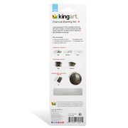 KINGART 8 PC. CHARCOAL SKETCHING SET WITH TIN -  - KINGART