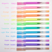 KINGART® Pastel & Opaque Gel Pens, Scrapbook, Journals, or Drawing, Colored Ink, Medium Line , Set of 12 Unique Shades - Studio - KINGART