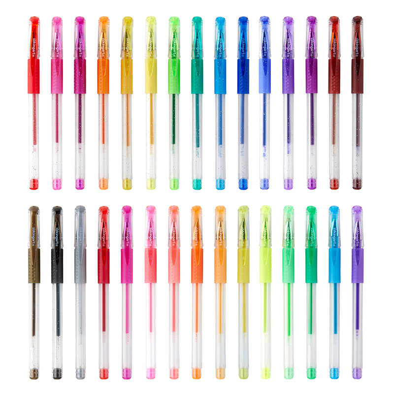 Gel Pens, Soft Grip, 30 Glitter Colors - Studio - KINGART®