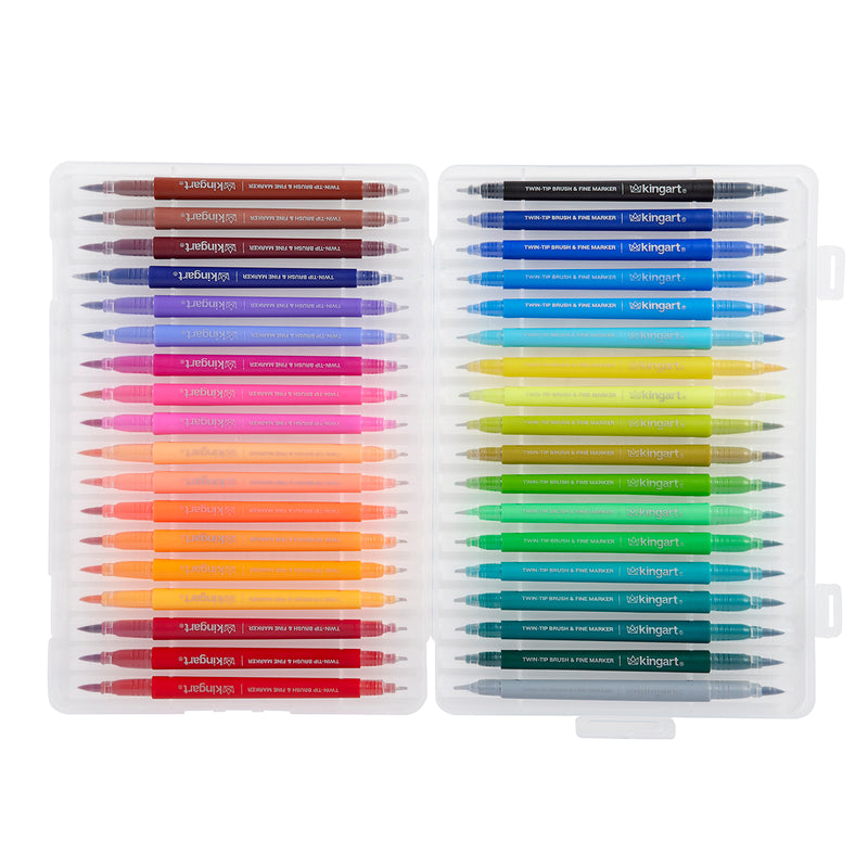 Twin-Tip™ Brush & Fine Markers 36 Colors - Studio - KINGART®