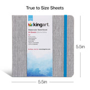 Watercolor Sketchbook Bundle – Spiral Pad + Hardcover Journal 2 Pack (5.5x5.5", 10x12") - ARTIST PAPER - KINGART